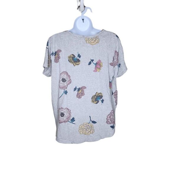 Workshop Cap Sleeve Loose Fit Floral TShirt Womens Size XL Gray - Picture 3 of 6